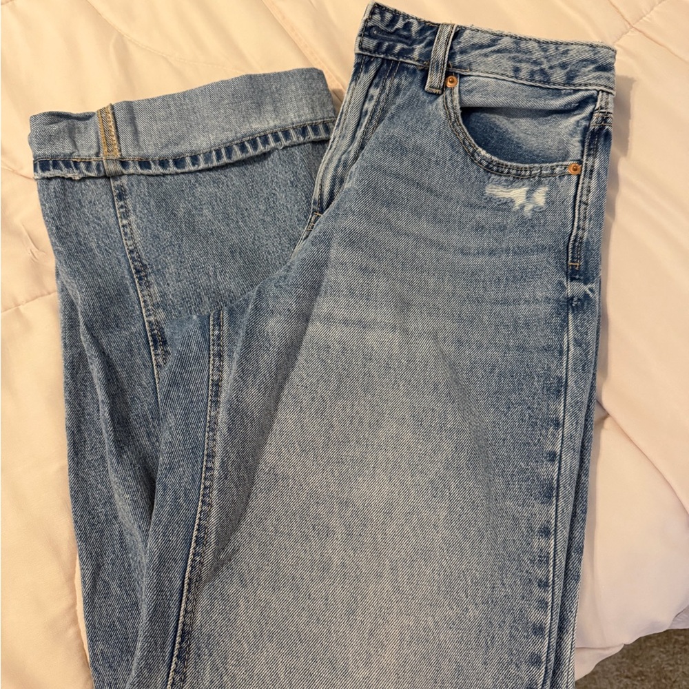Stradivarius Light Blue Flare & Wide Leg Jeans